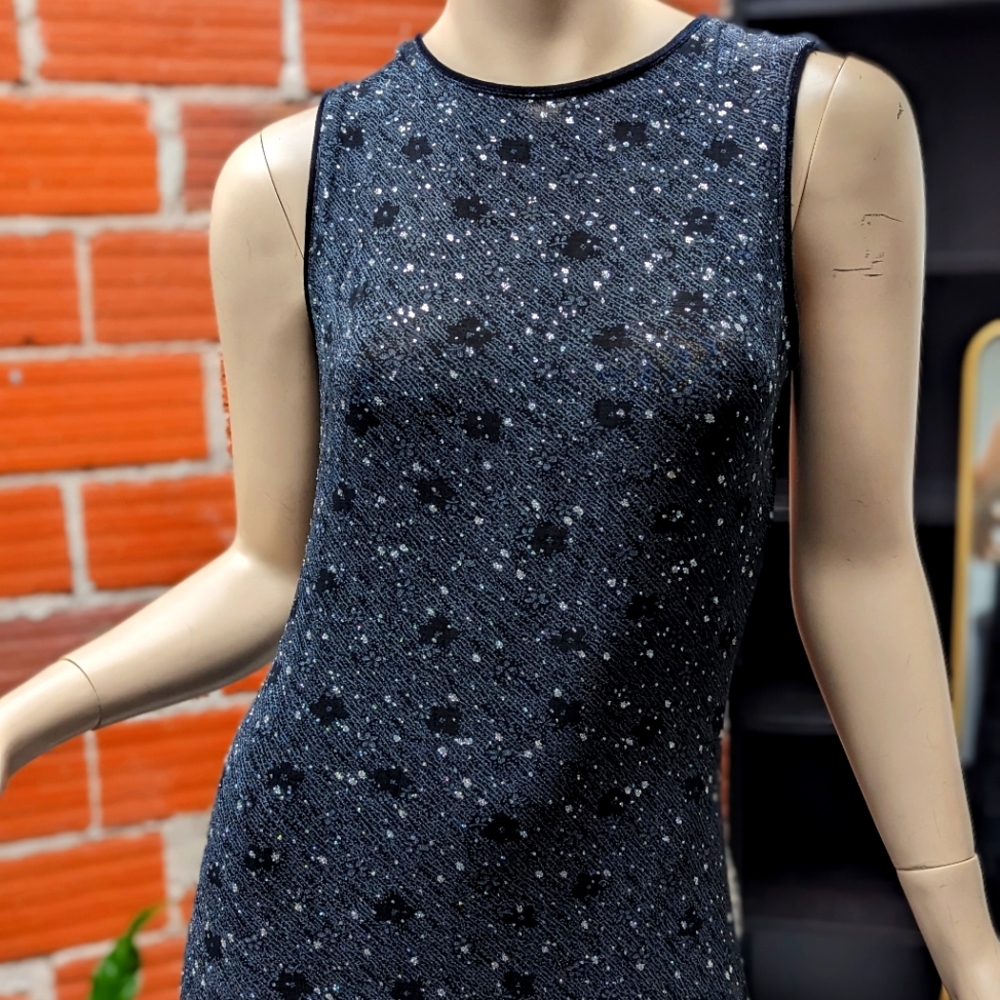 Huey Waltzer Saks 5th Avenue, Black Sparkly Maxi Dress, Size 6 New Year's party
